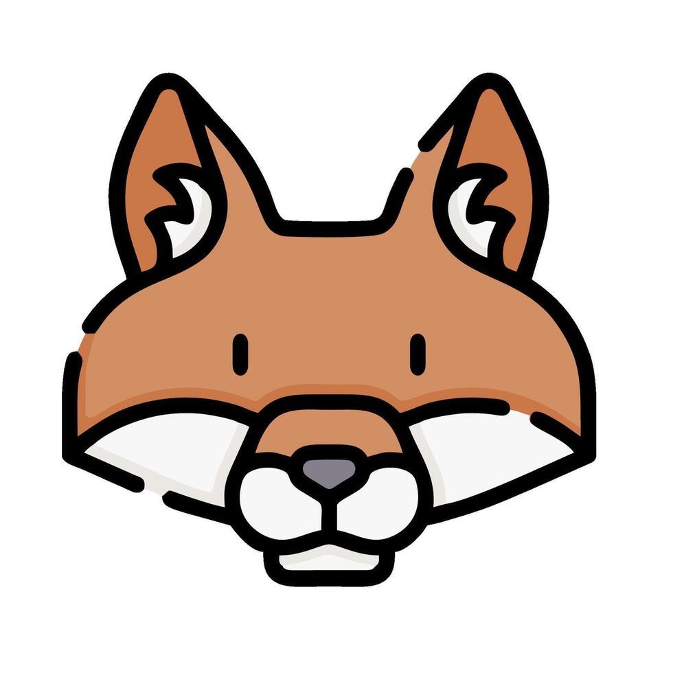 A cartoon fox head on a white background vector