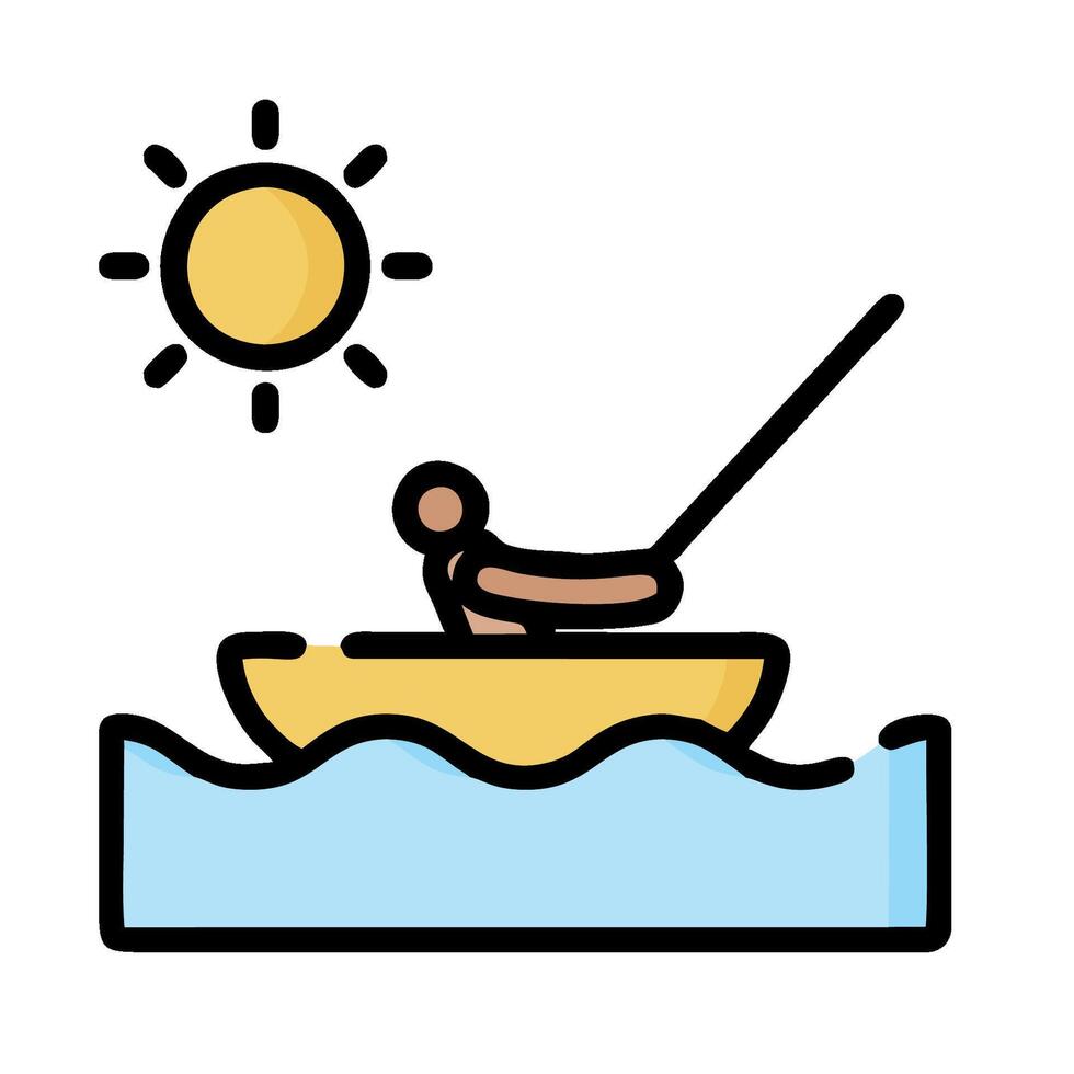 A man in a boat with a fishing rod vector