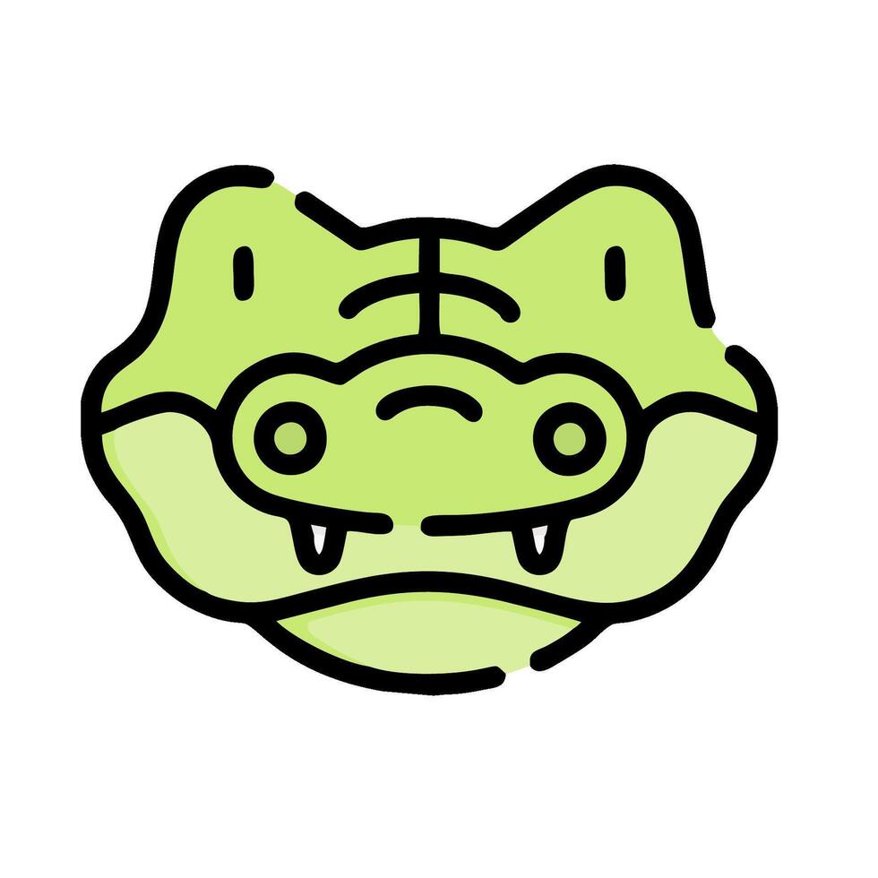A green crocodile head with a big mouth vector