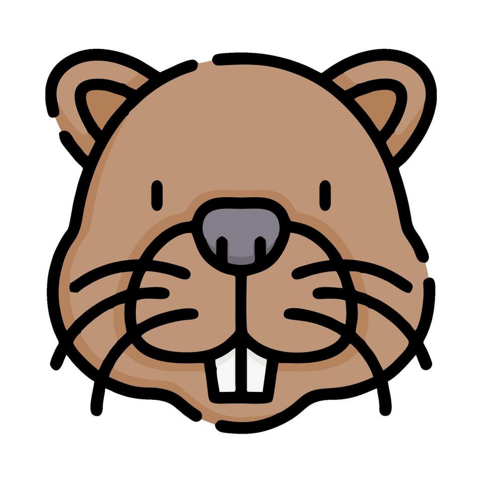 a cartoon groundhog head on a white background vector