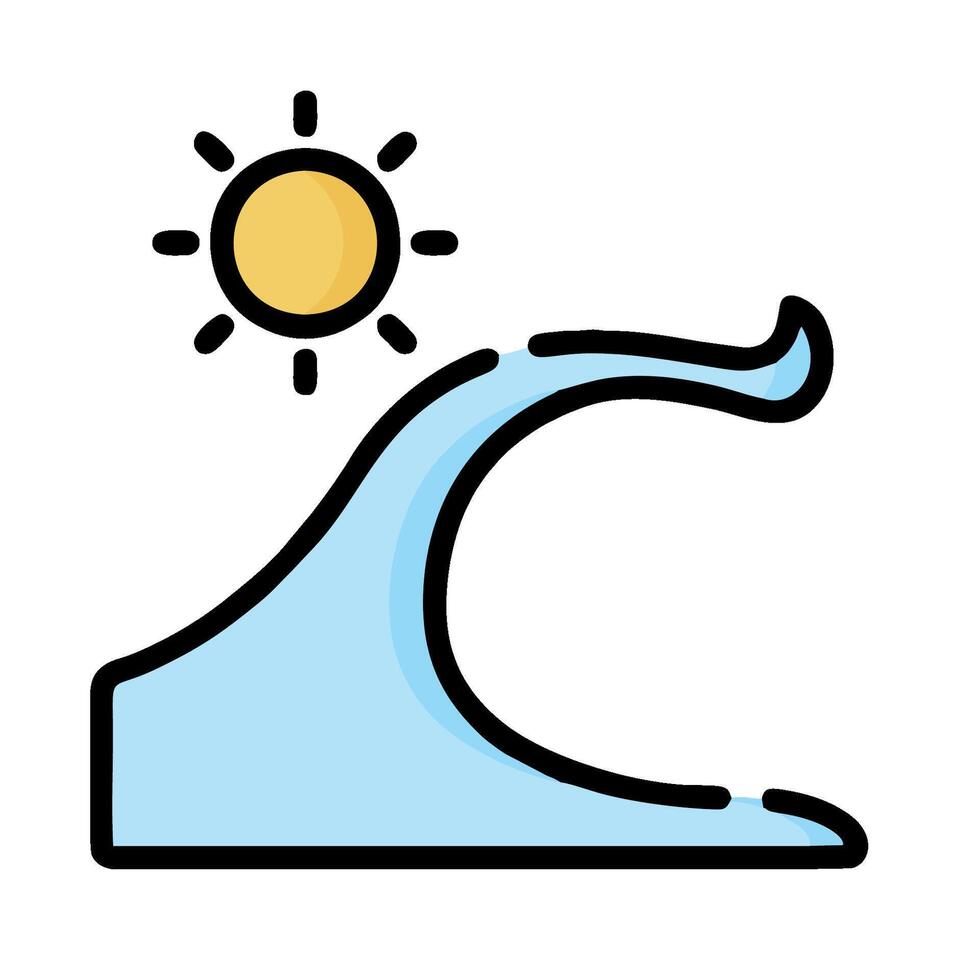 wave and sun icon illustration design vector