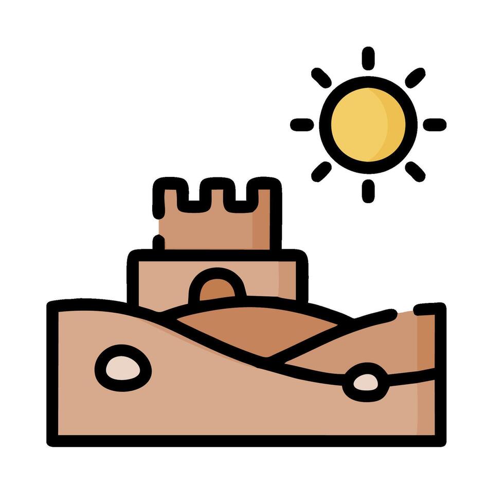 sand castle icon illustration vector