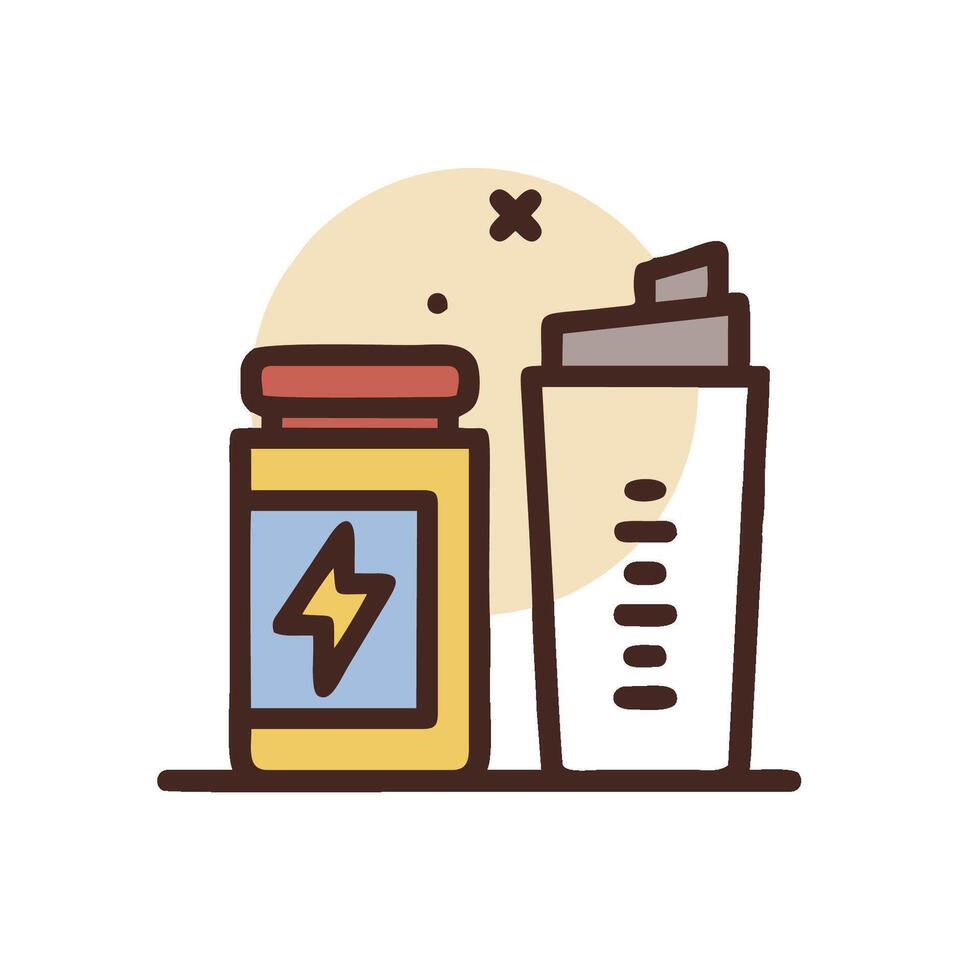 shaker and bottle of protein powder vector