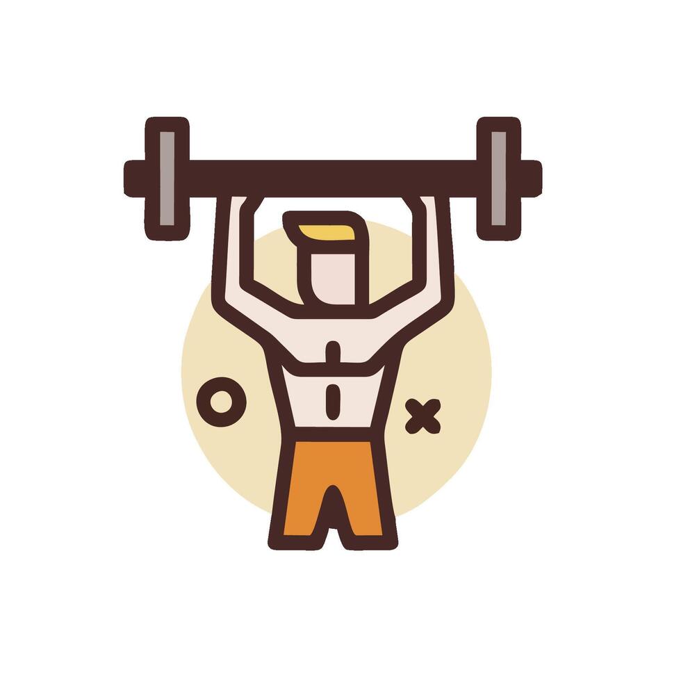 a man lifting a barbell icon vector
