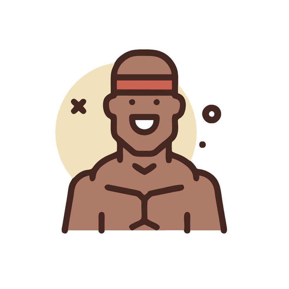 a man with a headband on his face vector