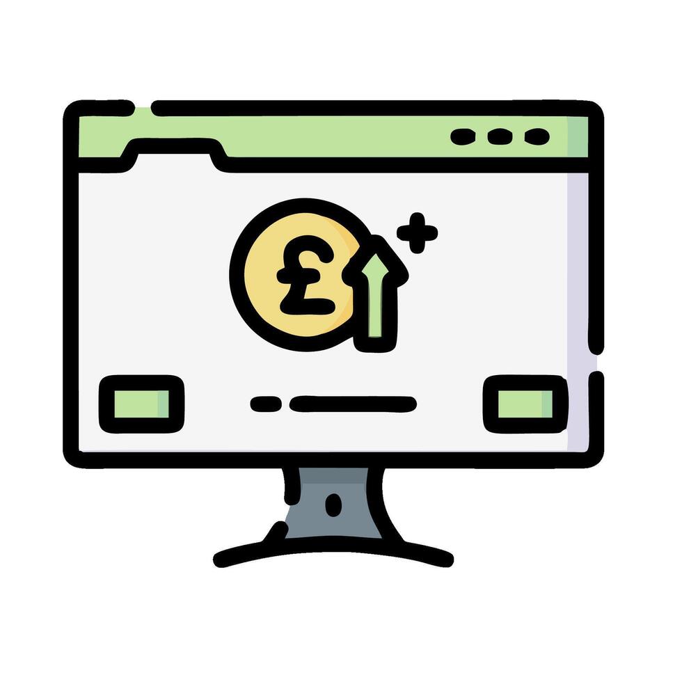 a computer monitor with a pound sign on it vector
