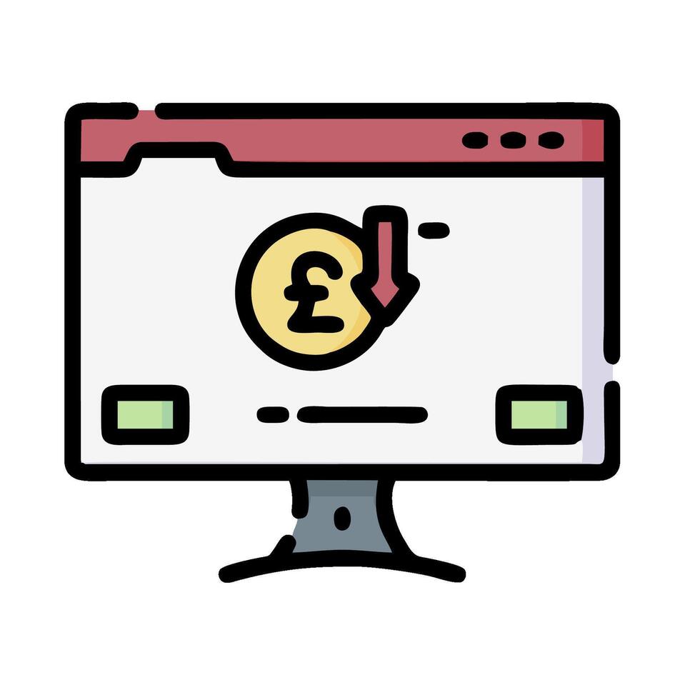 A computer monitor with a pound sign on it vector