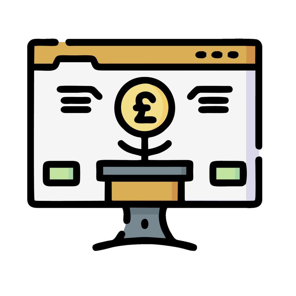 A computer screen with a pound sign on it vector