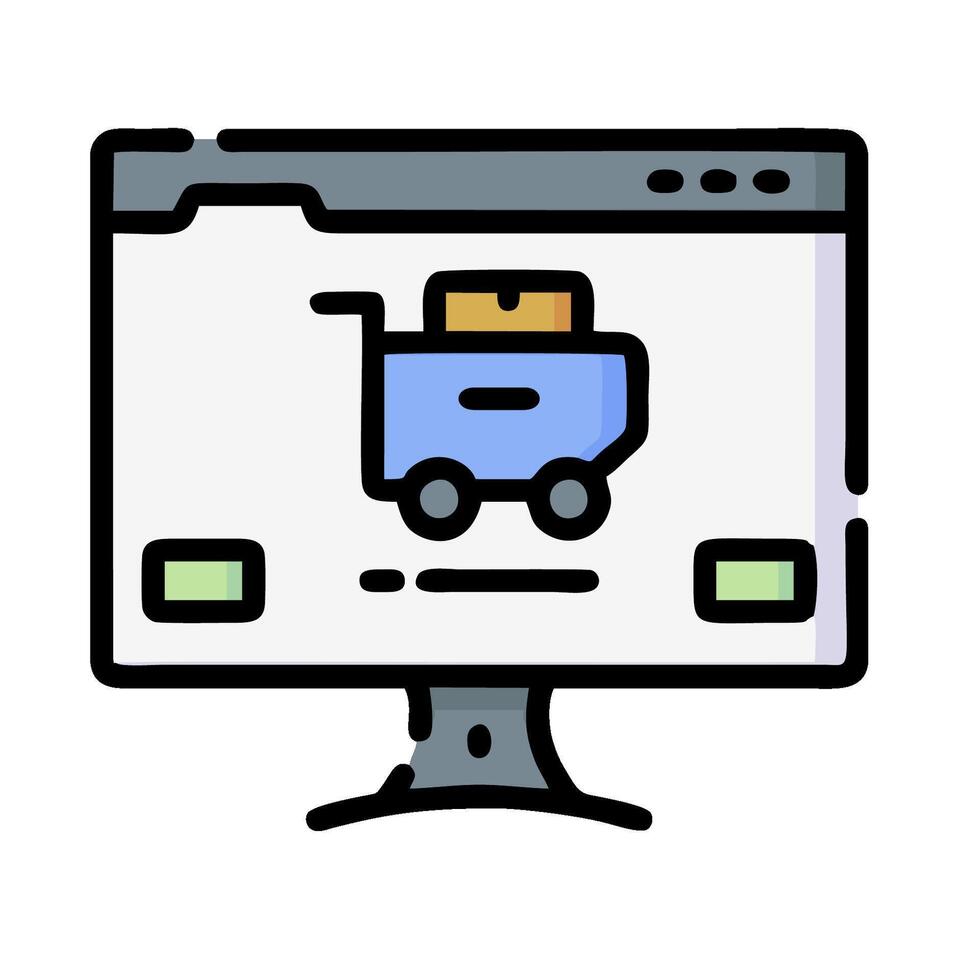 A computer screen with a truck on it vector