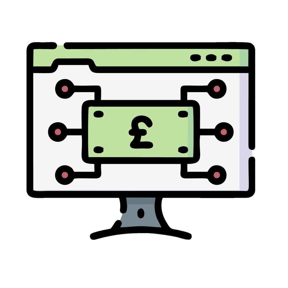 A computer monitor with a pound sign on it vector