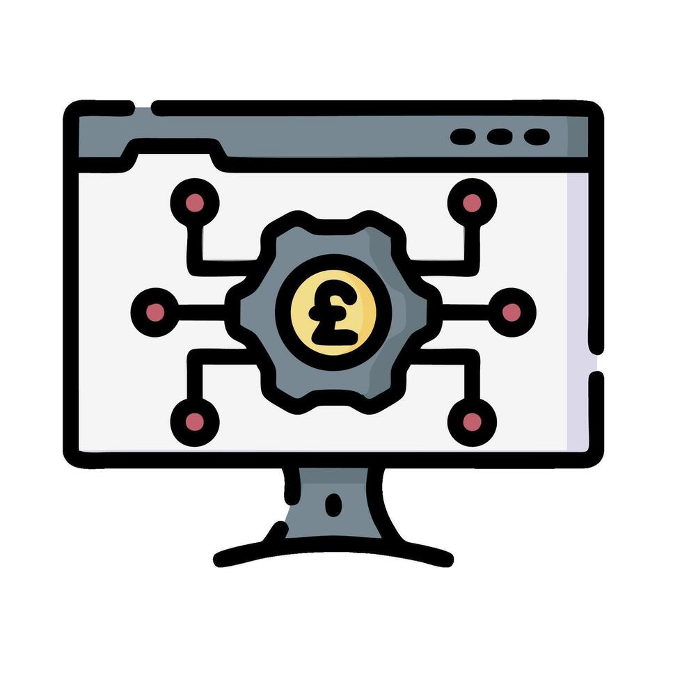 A computer screen with a pound sign on it vector
