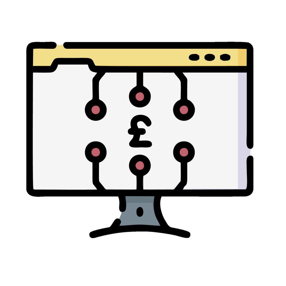 A computer screen with a pound sign on it vector