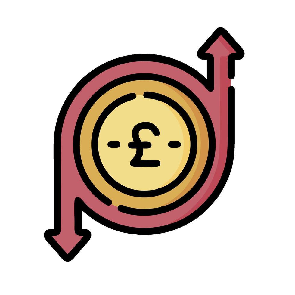 A coin with a pound sign on it vector
