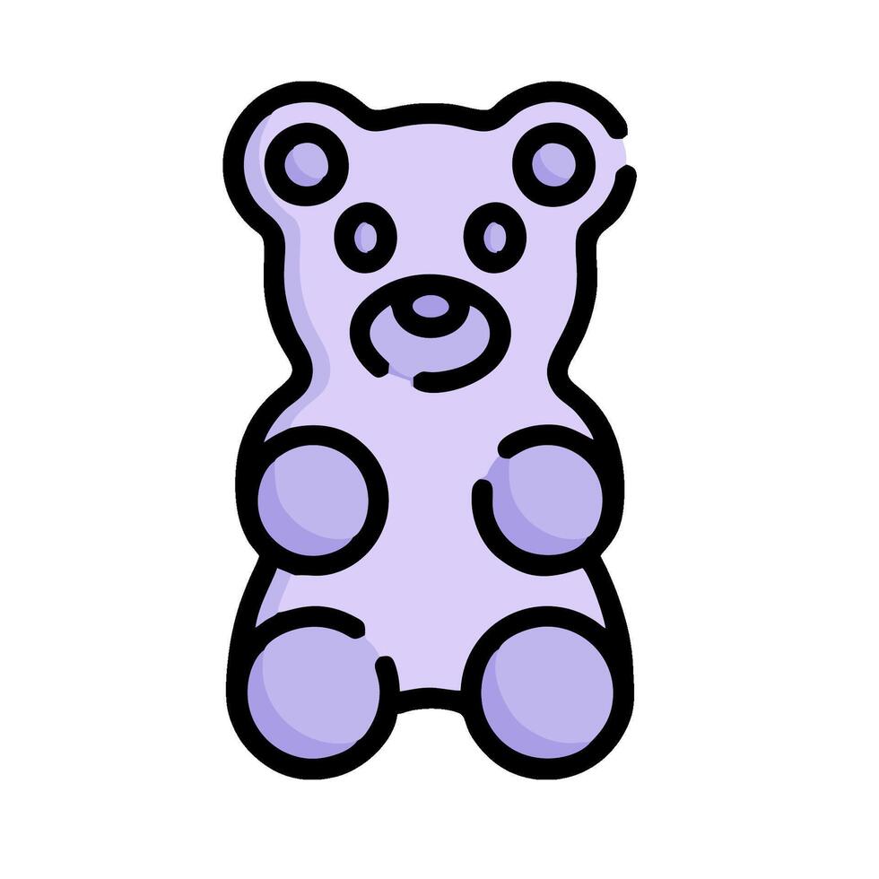 A purple teddy bear with a black face vector