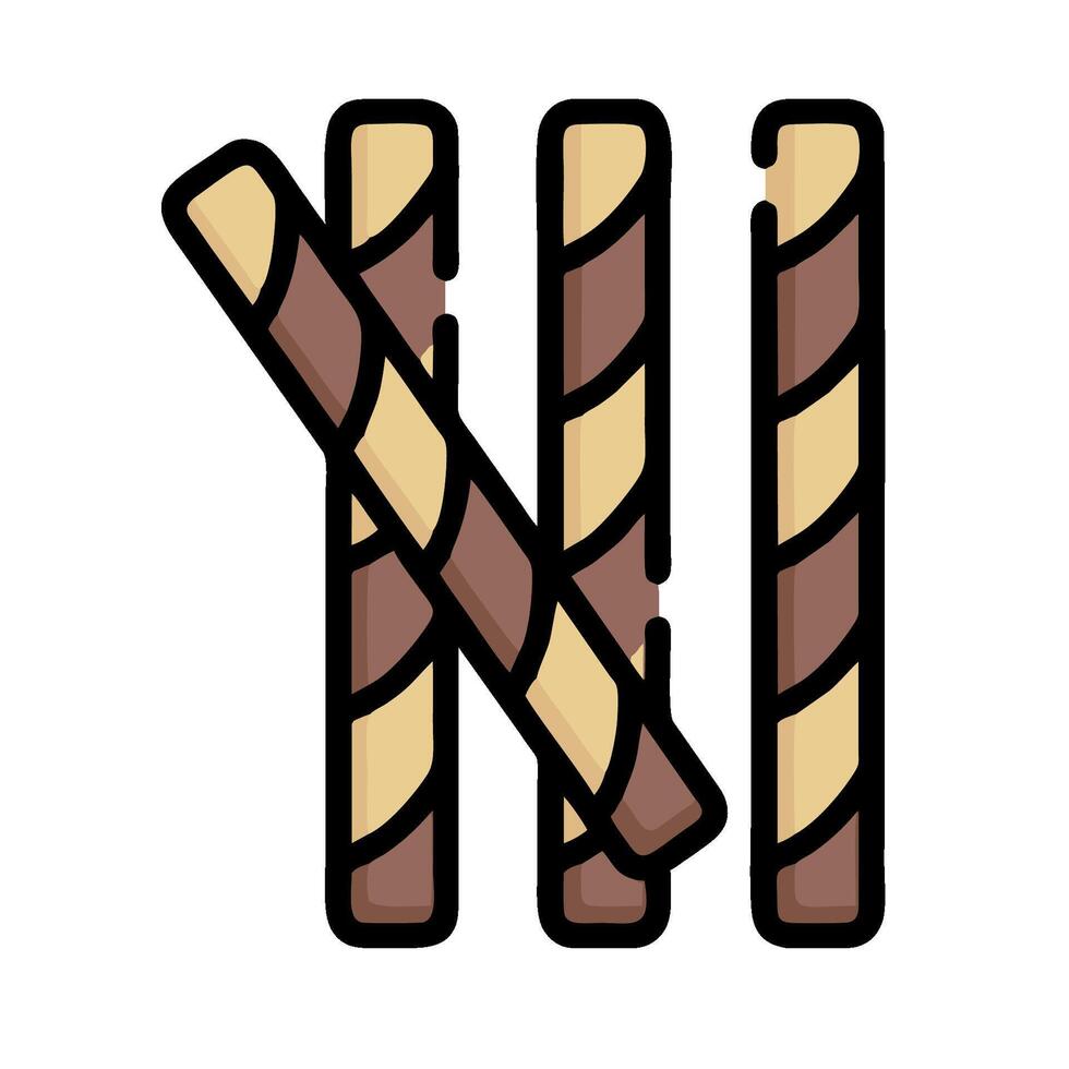 a line drawing of three chocolate sticks vector