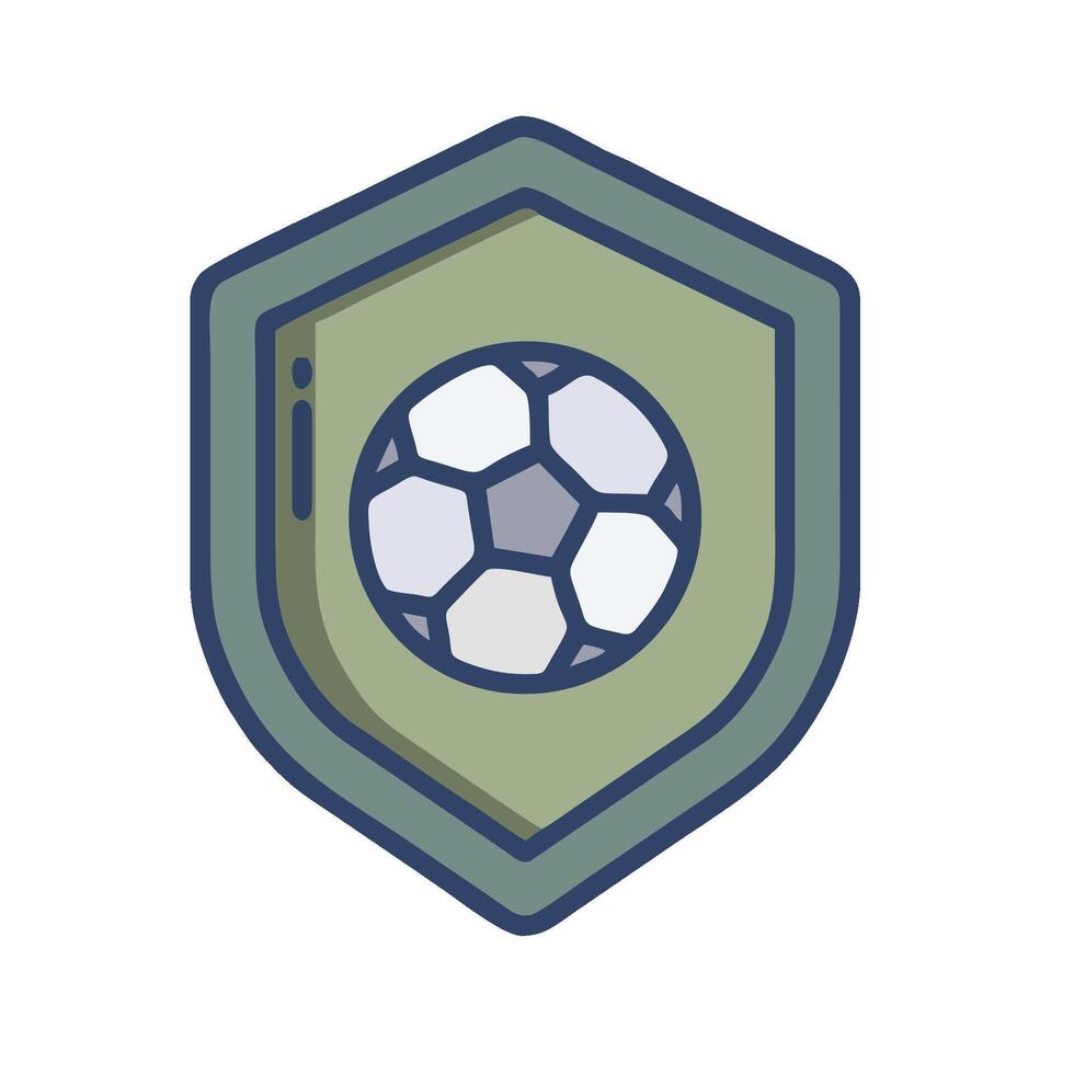 a soccer ball in a shield icon vector