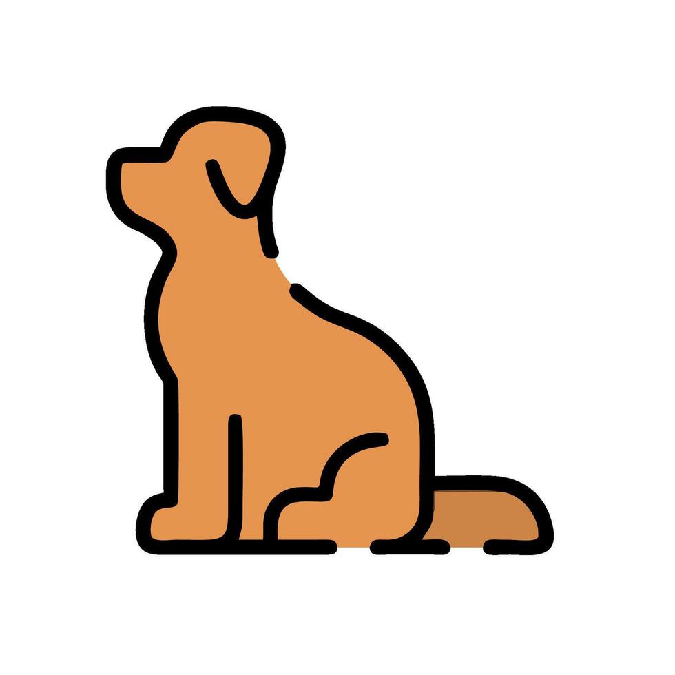 dog sitting icon illustration vector