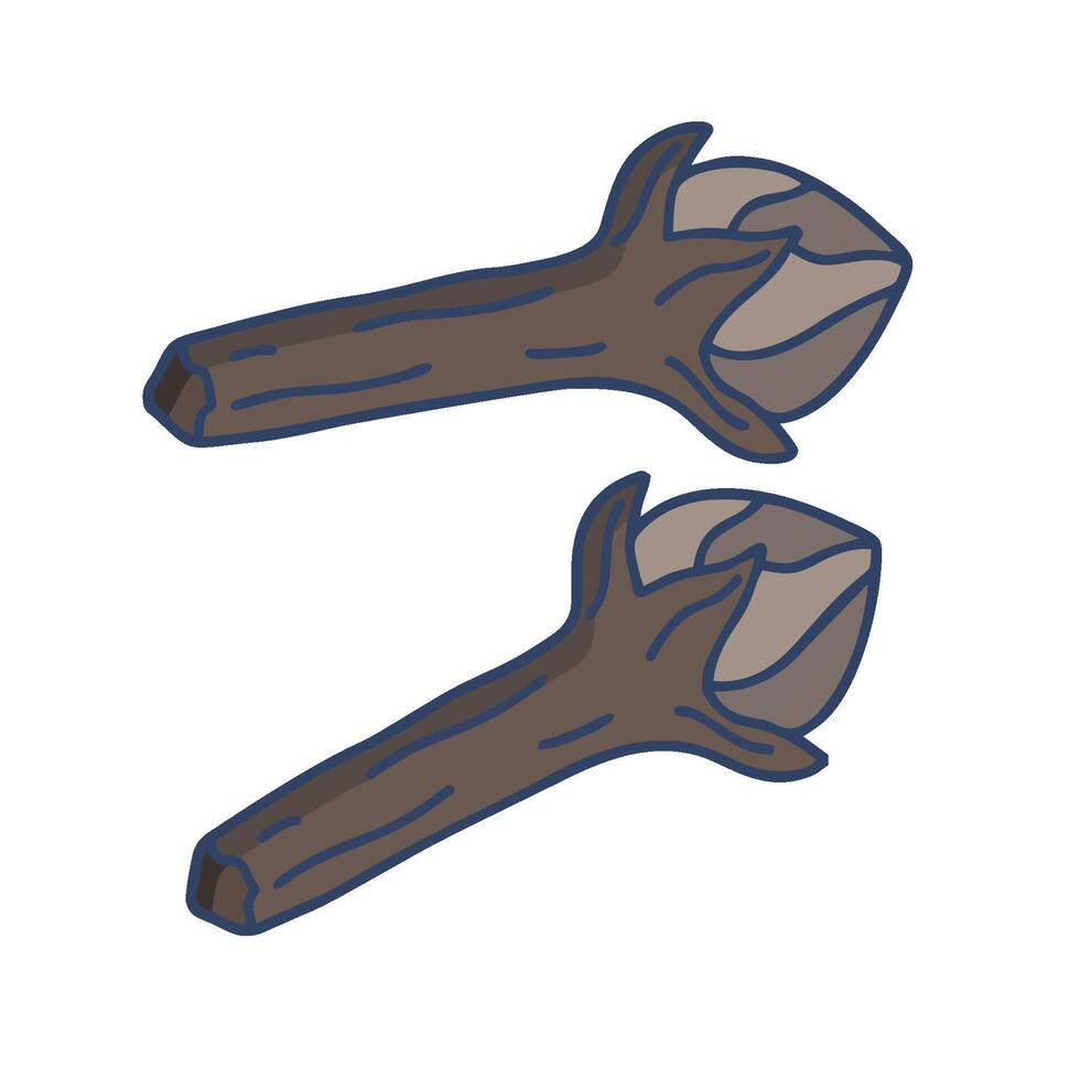 two wooden sticks with leaves on them vector