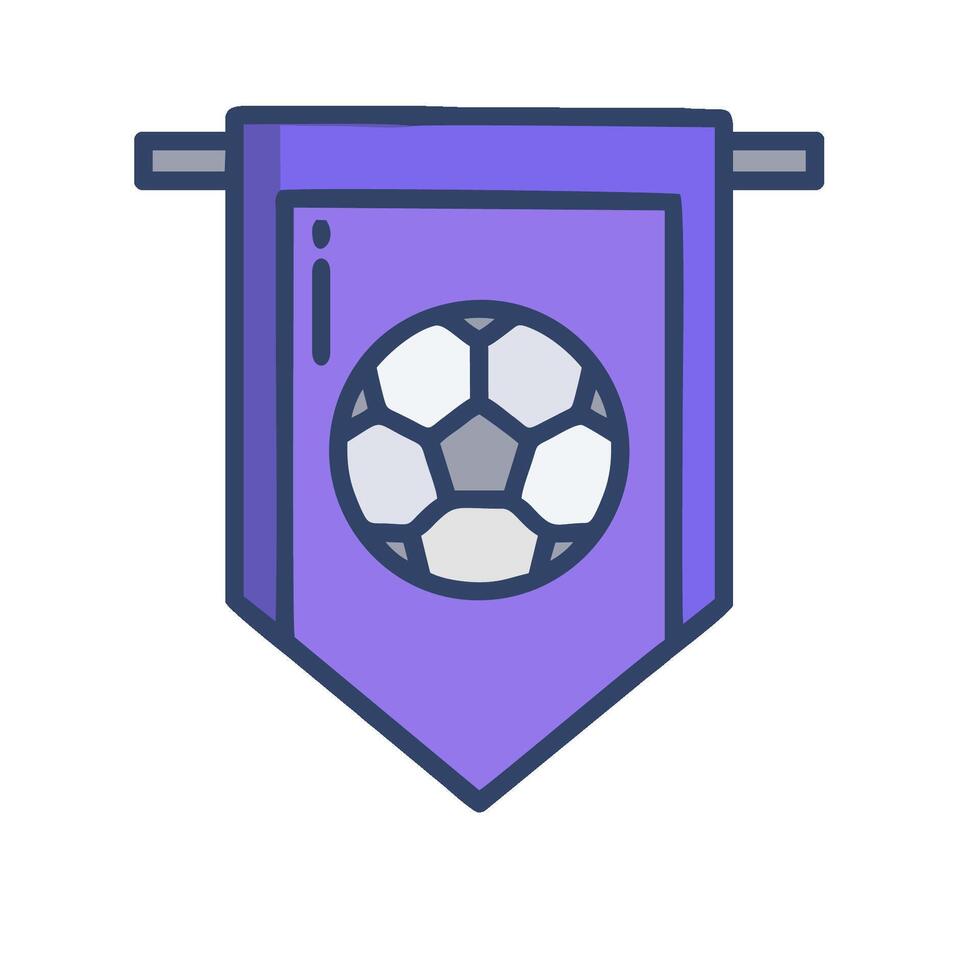 a purple banner with a soccer ball on it vector