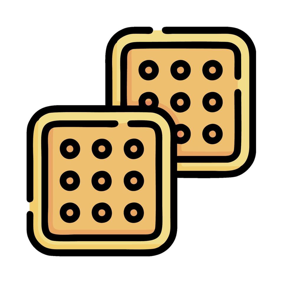 two square cookies with holes on them vector