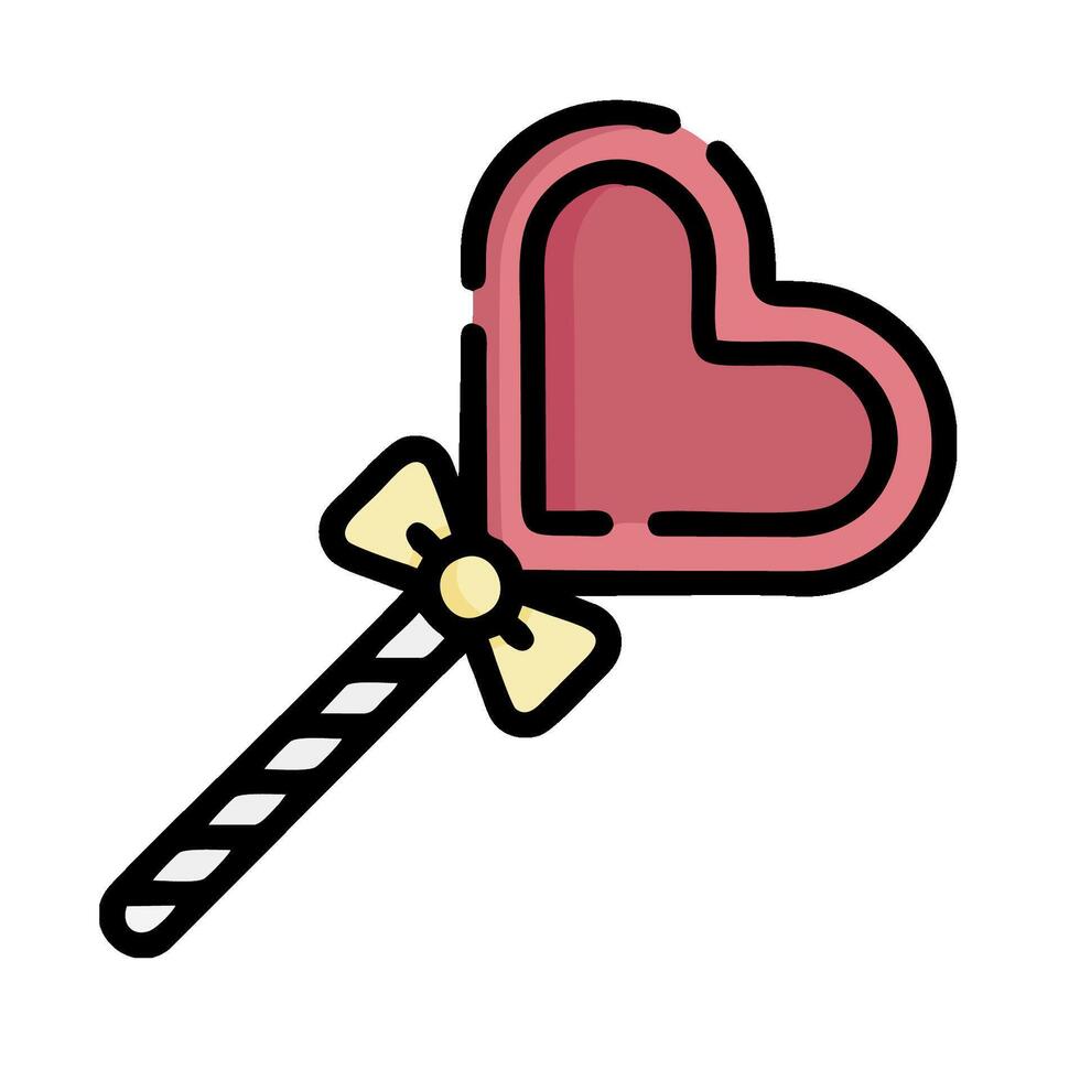 a heart shaped lollipop with a bow on it vector