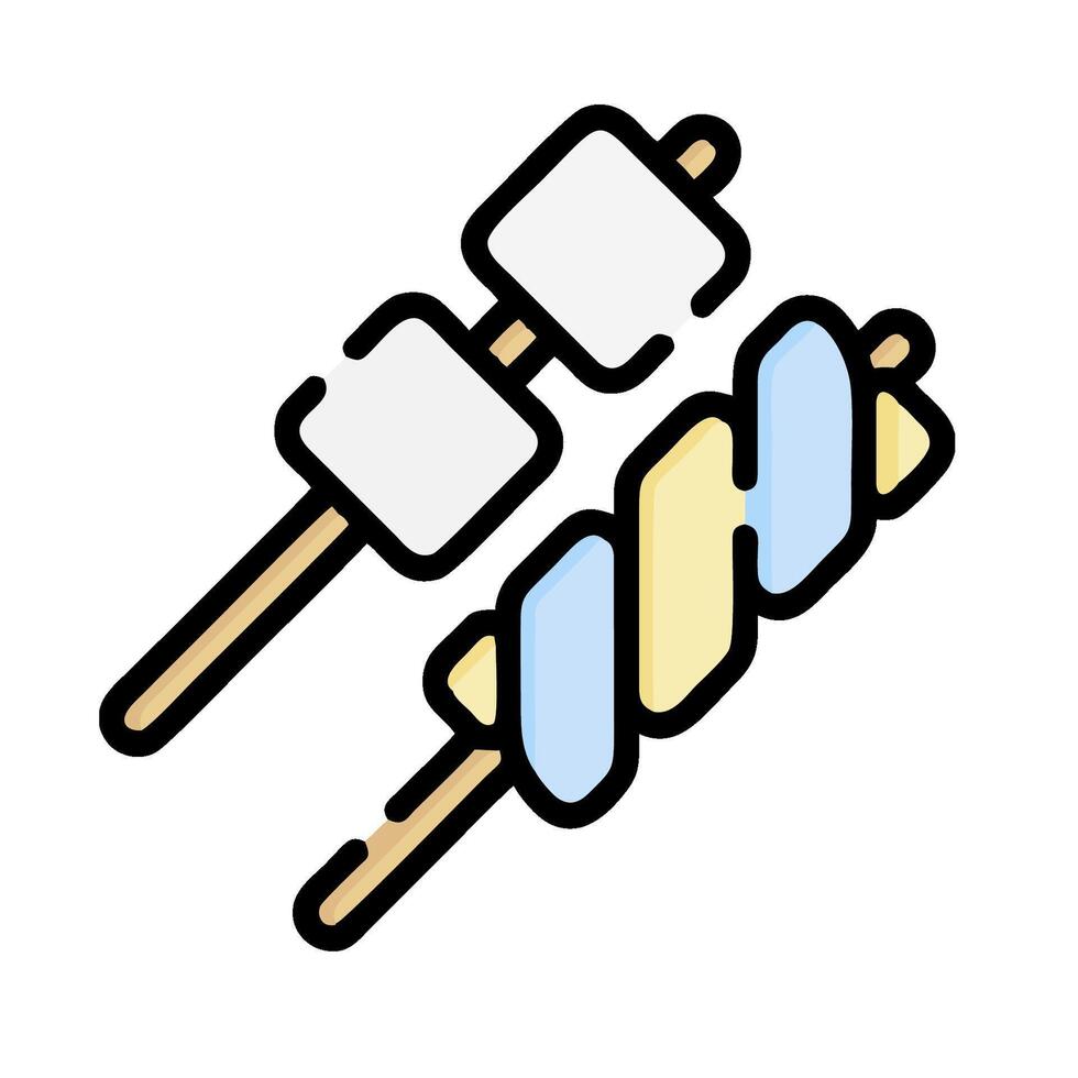 a marshmallow and a stick on a stick vector
