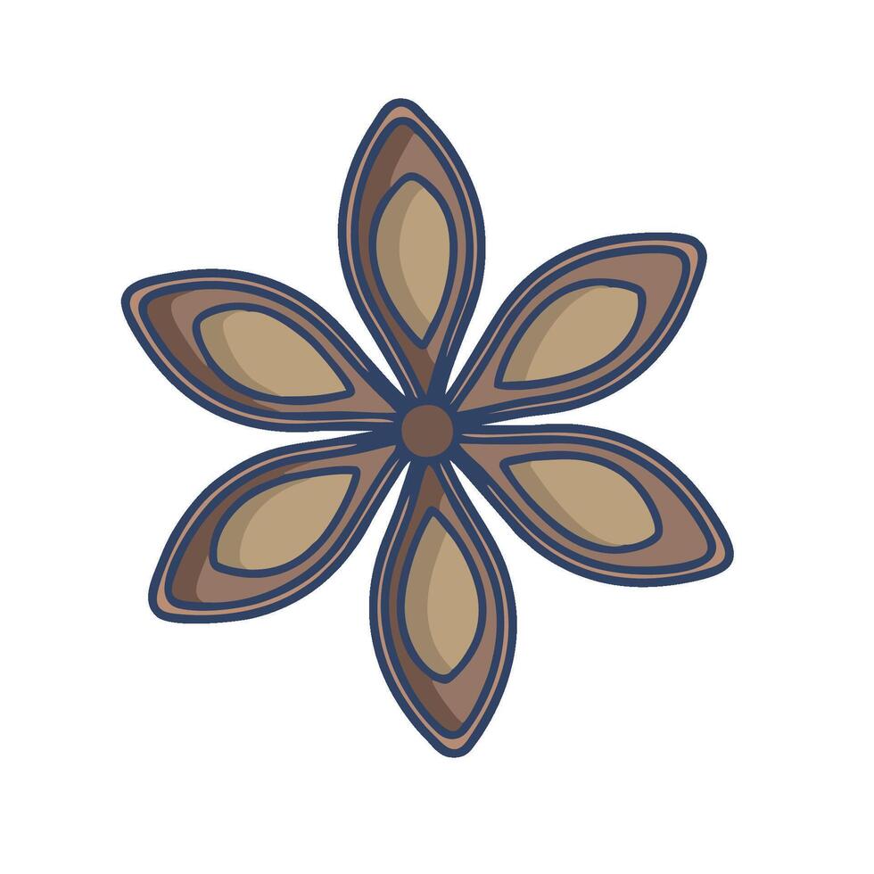 a flower with brown and blue petals vector