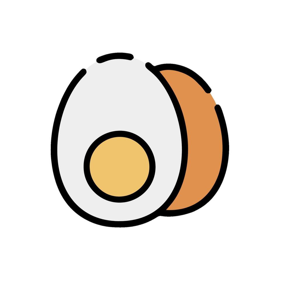 an egg and an egg yolk are shown in a line drawing vector