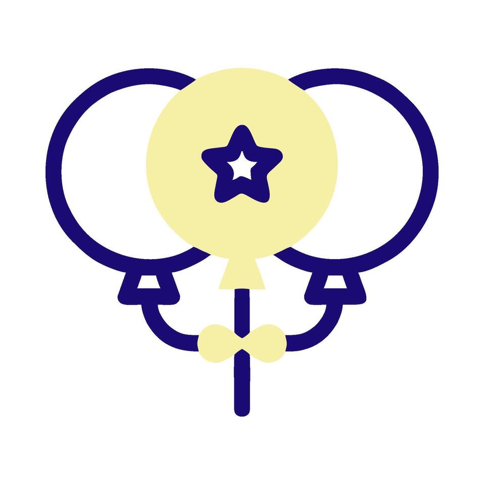 a blue and yellow balloon with a star on it vector