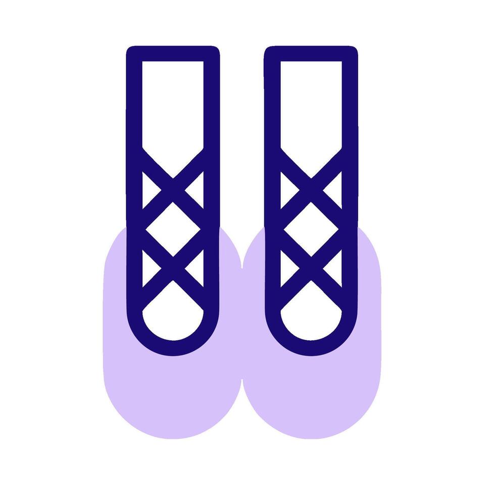two purple shoes with laces on them vector