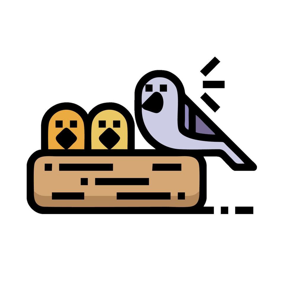 a bird sitting on a log with two other birds vector
