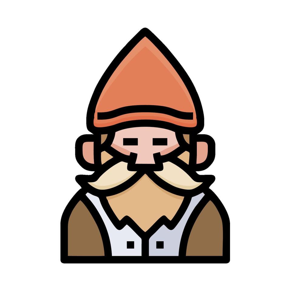 gnome icon with beard and hat vector