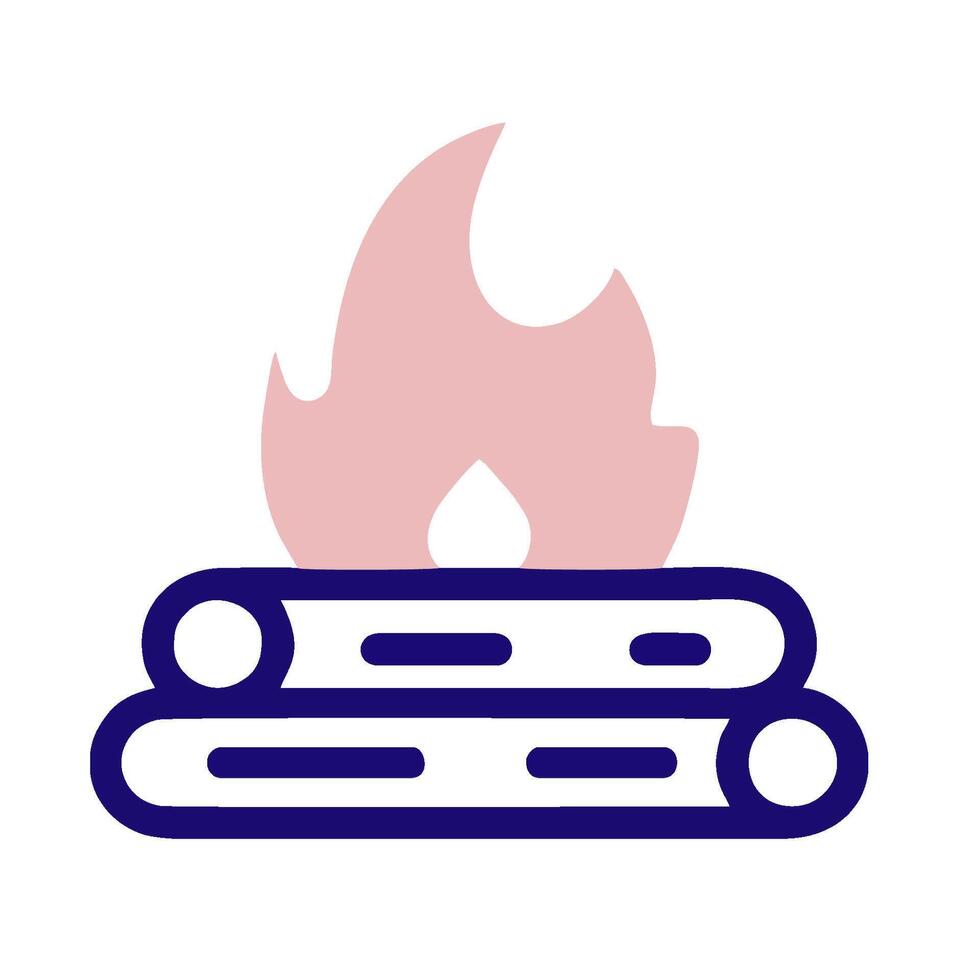 a fire is burning on a stack of wood vector