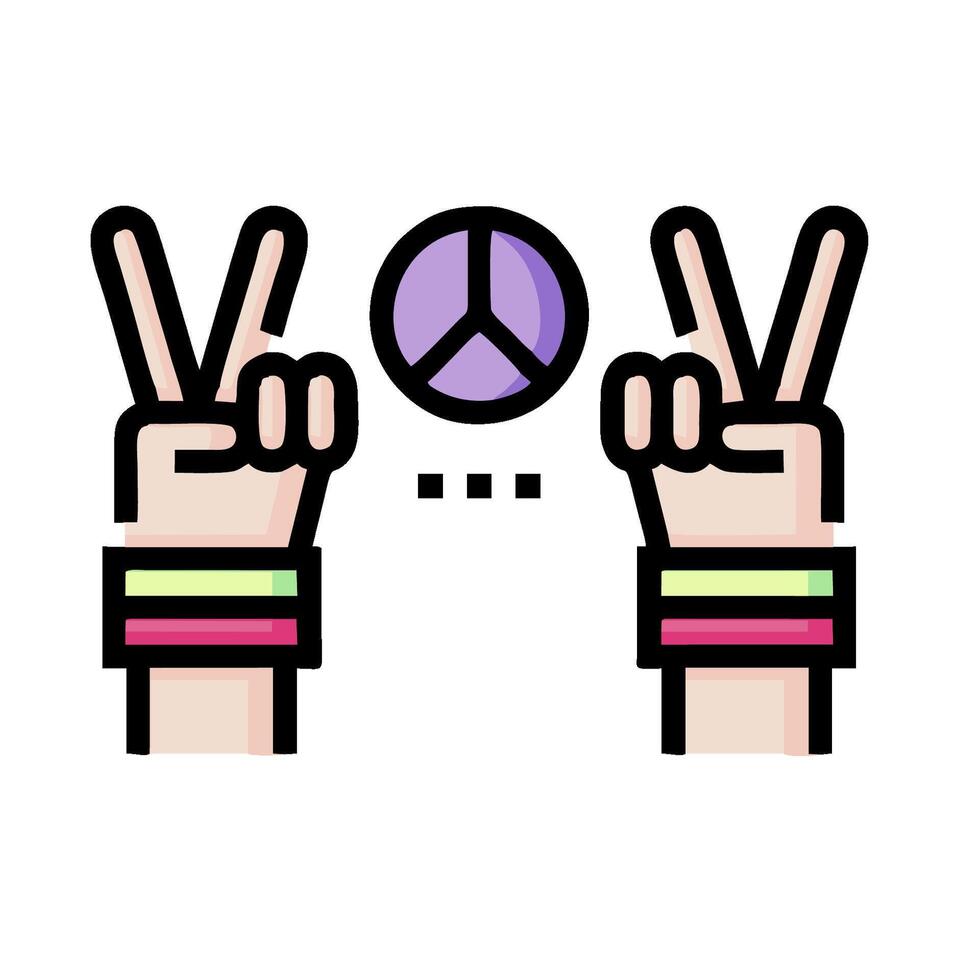 two hands with peace signs and a peace sign vector