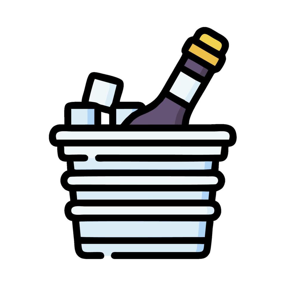 a bottle of wine in a bucket with ice vector
