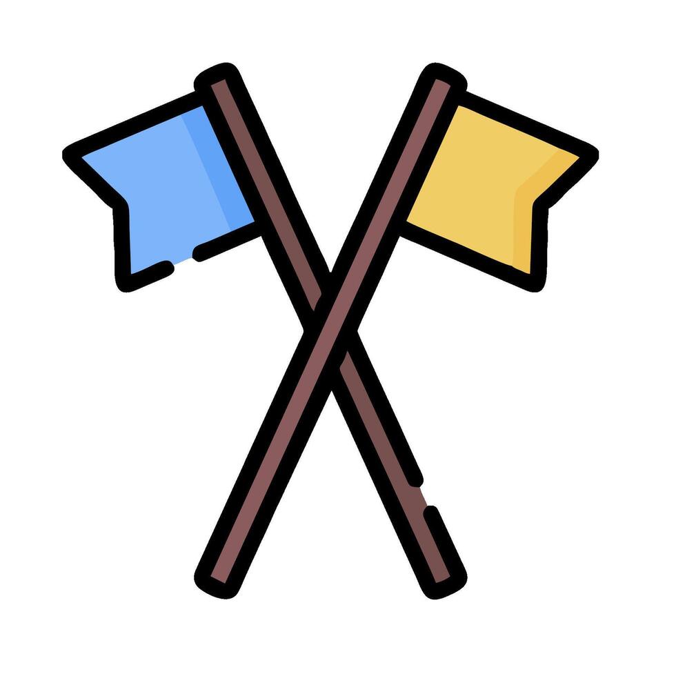 two crossed flags icon on white background vector