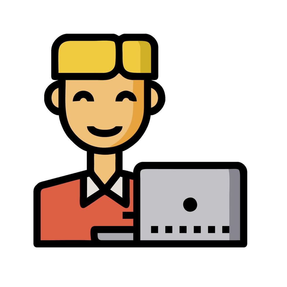 a man with a laptop on his desk vector