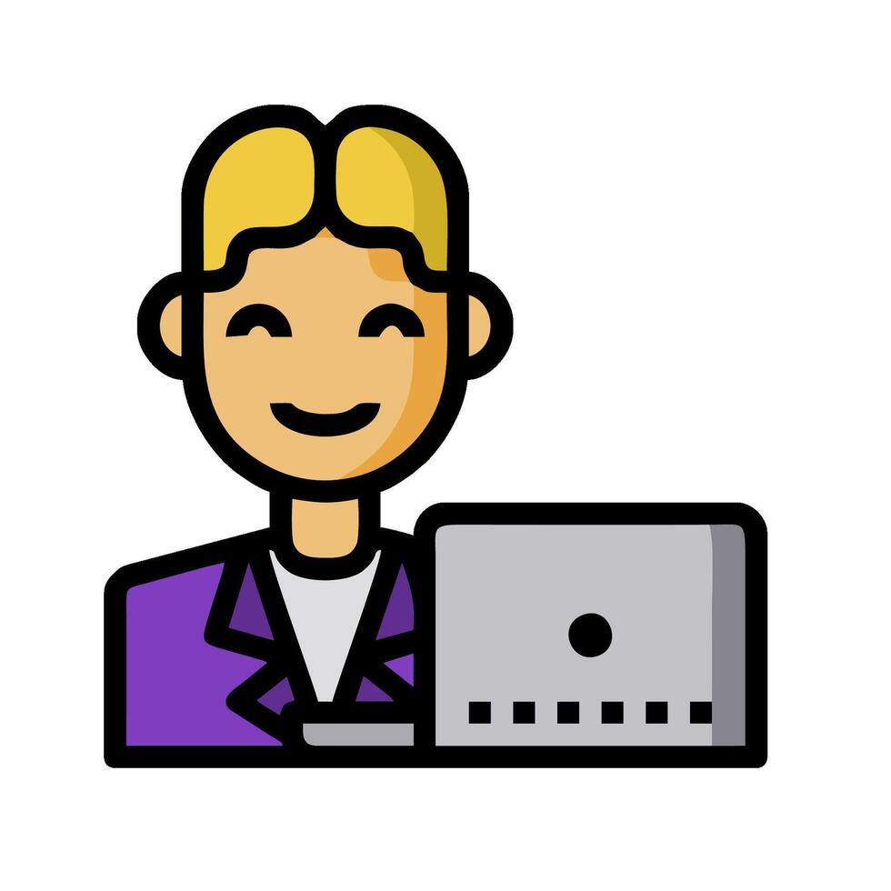a man with a laptop on his lap vector