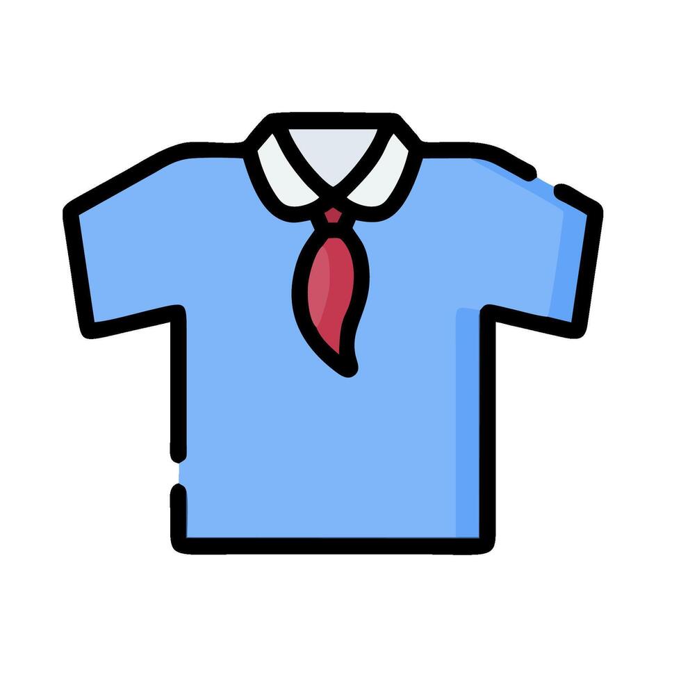 a shirt with a red tie on it vector