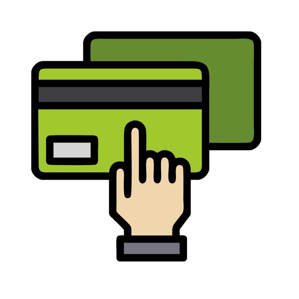 hand holding a credit card icon on a white background vector