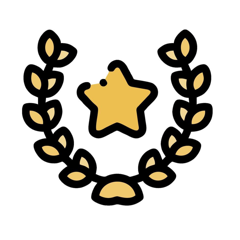 a star and laurel wreath icon vector