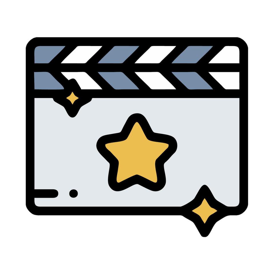 a movie clap icon with a star vector