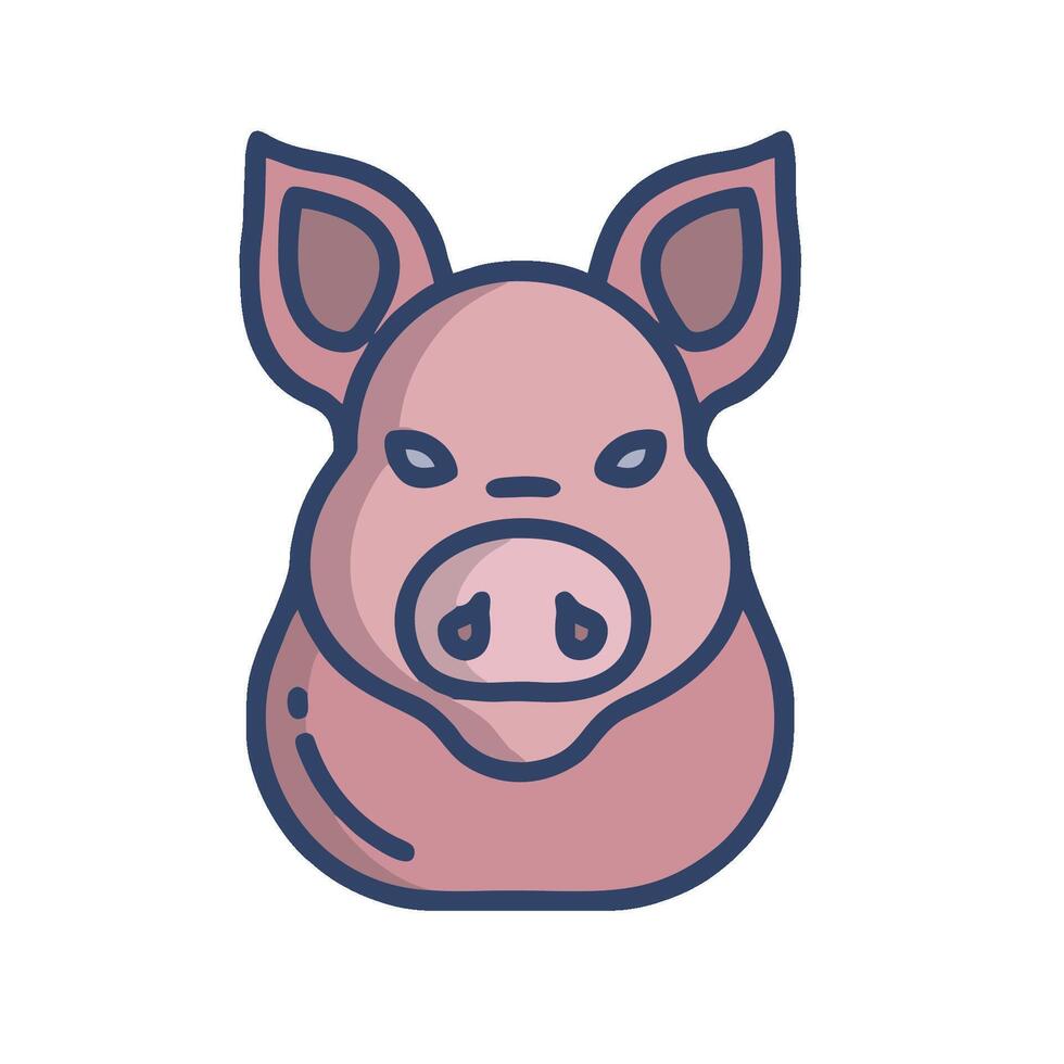 a pig head icon on a white background vector