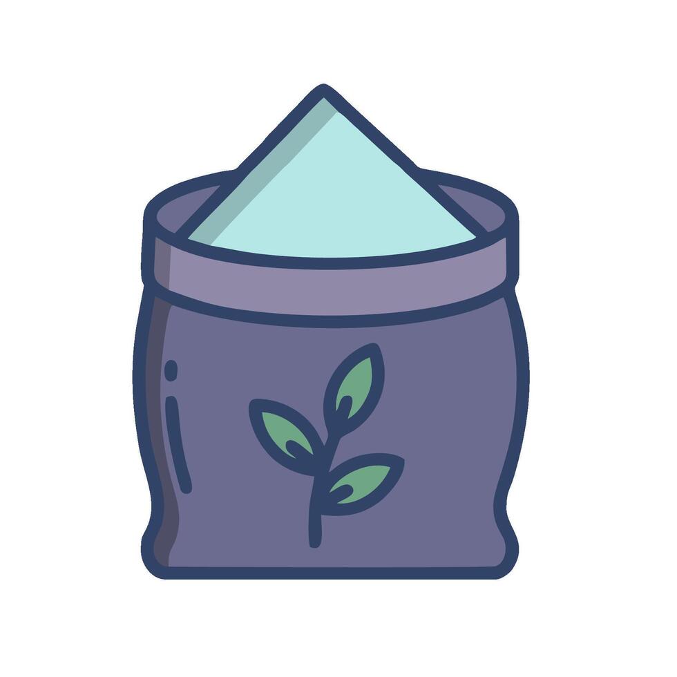 salt bag icon with plant and leaves vector