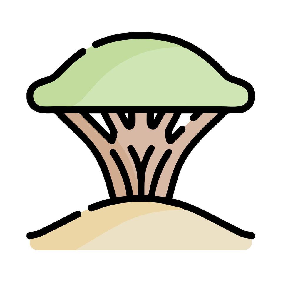 a tree with a green top and a small base vector