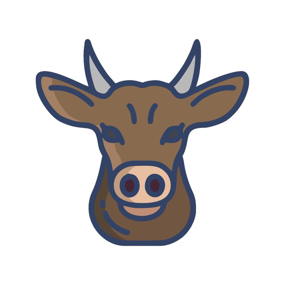 a cow head with horns on it vector