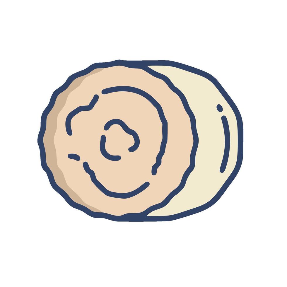 a roll of dough with a circle on it vector