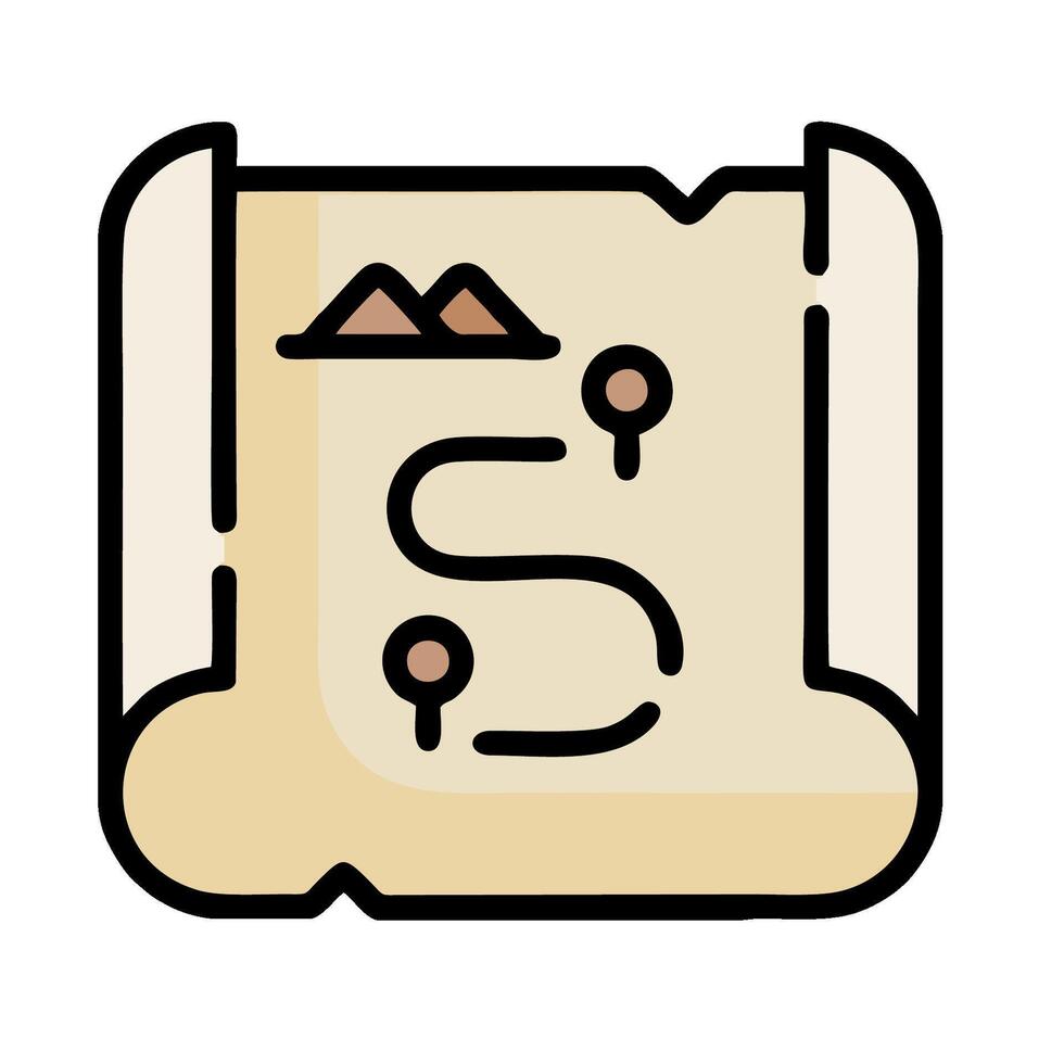 a treasure map icon on a white background vector