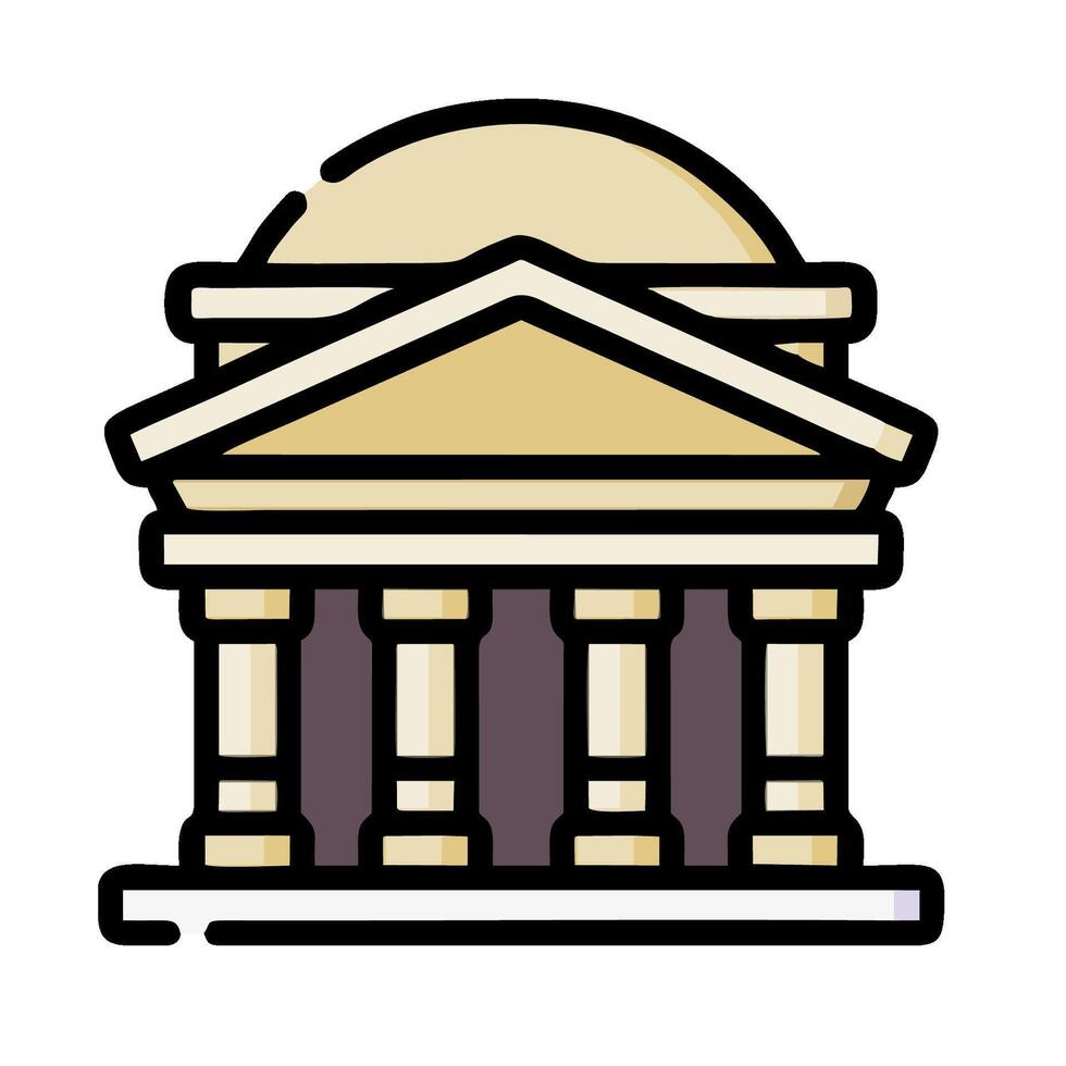 a building with columns and a dome vector