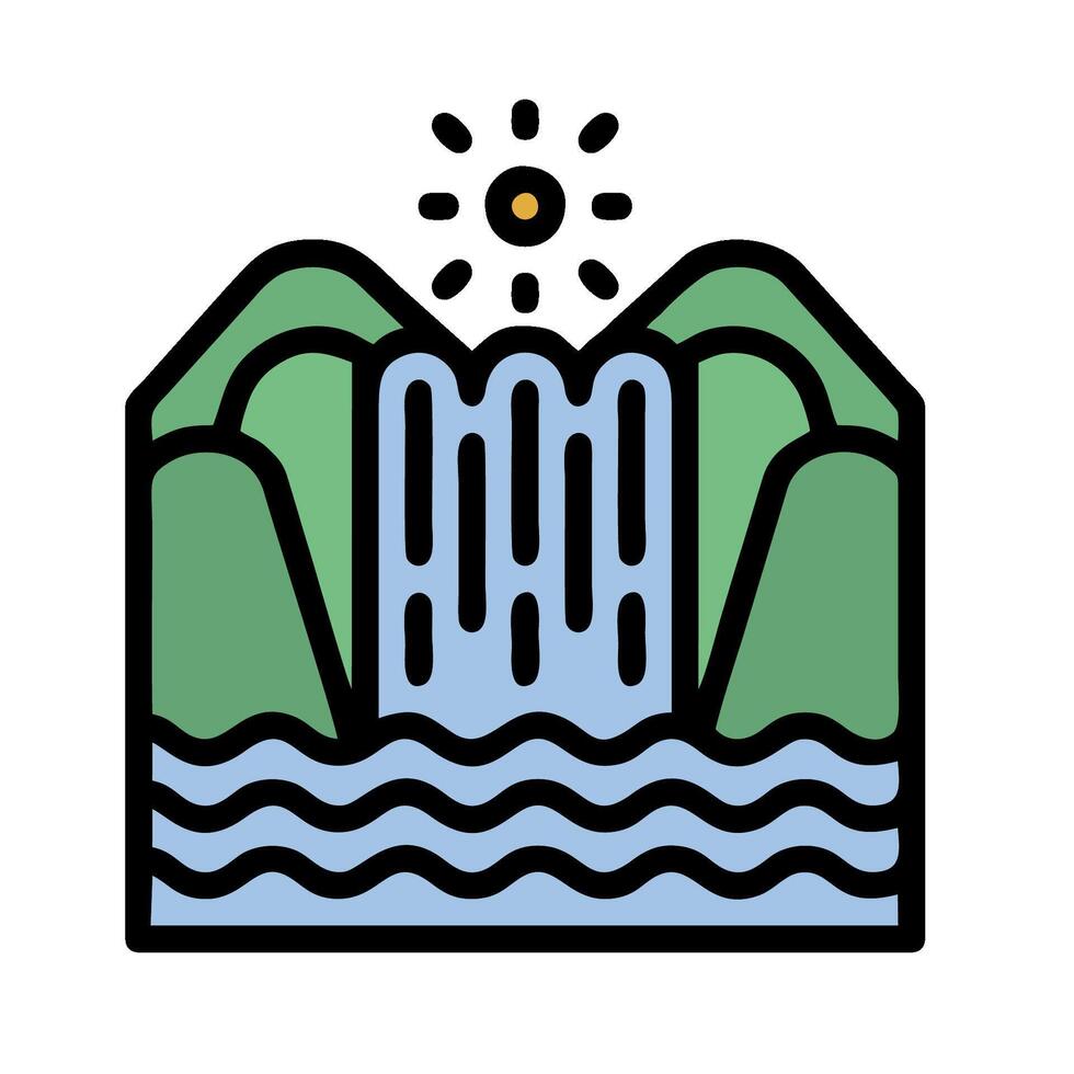 waterfall icon illustration vector
